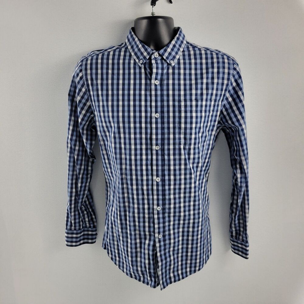 Nat Nast button down shirt plaid blue‎ mens small 3439